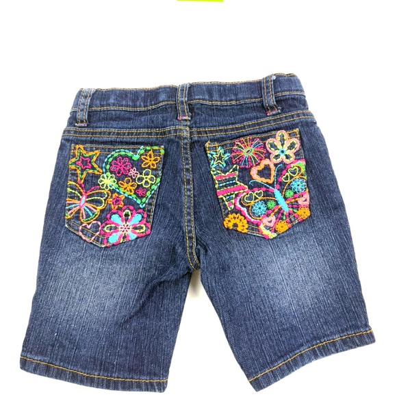 Girls Squeeze Embroidered Denim Bermuda Shorts Size 4 - Picture 7 of 10